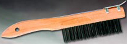 WIRE BRUSH 16 X 4  SHOE HANDLE W/SCRAPER