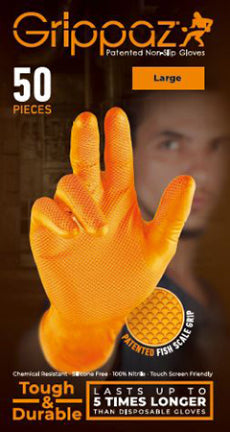 NITRILE GLOVE 50 CT 6 MIL LG ORANGE