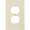 Leviton Mid-Way 1-Gang Smooth Plastic Outlet Wall Plate, Ivory