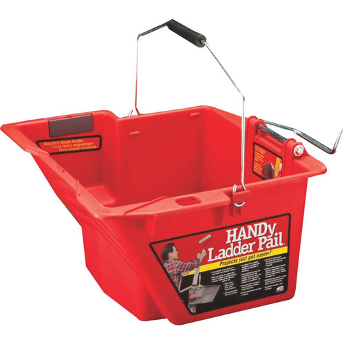 HANDy Ladder Pail 1.5 Gal. Gray Painter's Bucket with Fixed Ladder Bracket And Magnetic Brush Holder